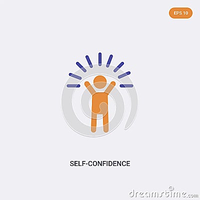 2 color Self-Confidence concept vector icon. isolated two color Self-Confidence vector sign symbol designed with blue and orange Vector Illustration