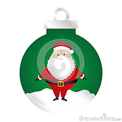 Color silhouette of garland with santa claus Vector Illustration
