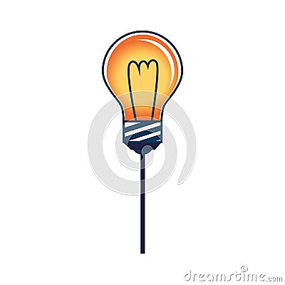 Color silhouette with light bulb Vector Illustration