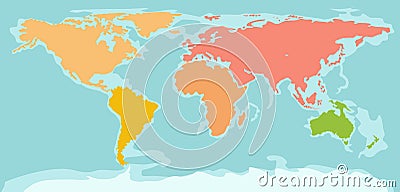 Color silhouette world map Vector Illustration