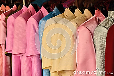 Color silk shirts Stock Photo