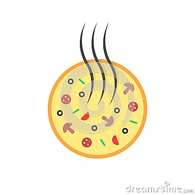 Color simple pizzeria emblem Vector Illustration