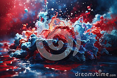 Color smoke background. Fume texture. Ink in water explosion. Passion spell. Stock Photo