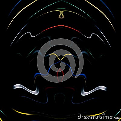 Color smoke monster illusion face design isolated on black background. Geometry series - abstract face art and smoke painting Stock Photo