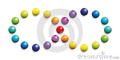 Color Spectrum Infinity Symbol Rainbow Balls Vector Illustration