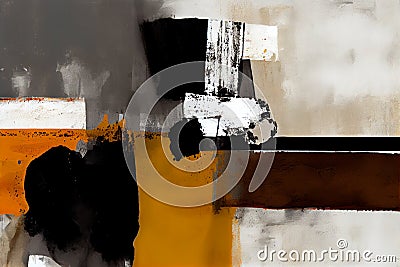 A color splash minimal abstract textured orange design oil ochre disconnected shapes young industrial setting fleury untitled Stock Photo