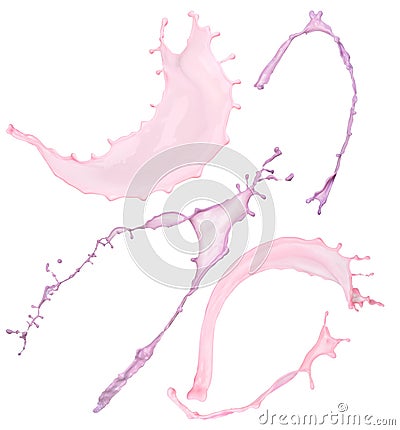 Color splashes on white background Stock Photo