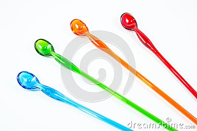 Color spoons isolated on white background Stock Photo