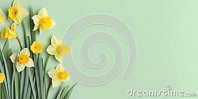 Color spring daffodils background Stock Photo