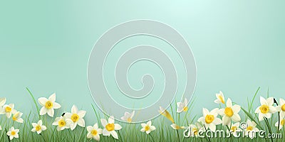 Color spring daffodils background Stock Photo