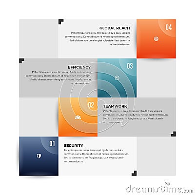 Color Square Infographic Vector Illustration