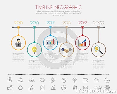 Color Step Design with colour icon timeline template/graphic or Vector Illustration