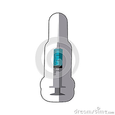 color sticker syringe with medicine icon Stock Photo