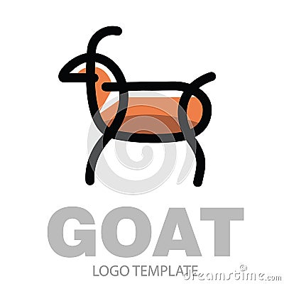 Color stylized drawing goat or nanny-goat Vector Illustration