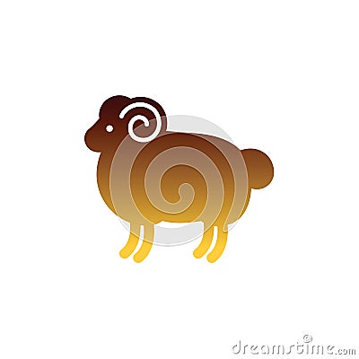 Color stylized drawing of ram Vector Illustration