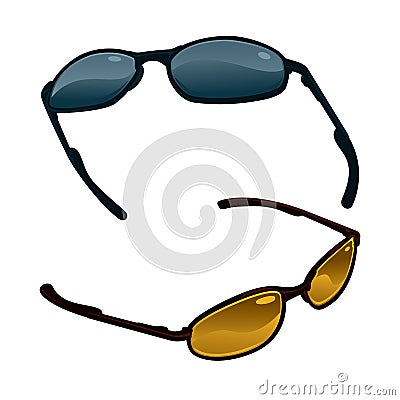 Color Sunglasses Vector Graphic Illustrations Set Vector Illustration