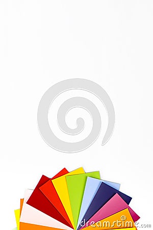 Color swatch with rich colors. Color guide for selection. Rainbow sample colors catalogue Stock Photo