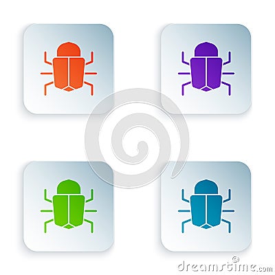 Color System bug concept icon isolated on white background. Code bug concept. Bug in the system. Bug searching. Set Vector Illustration