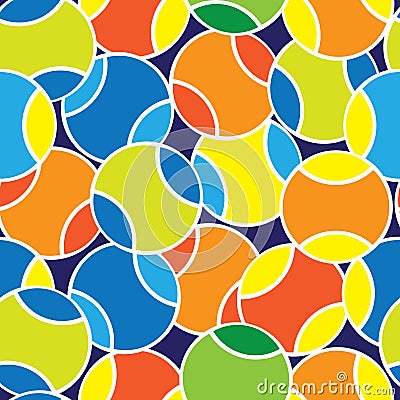 Color tennis balls seamless pattern Vector Illustration