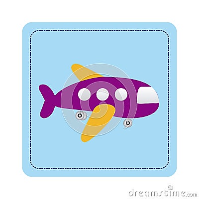 color toy airplane fly picture icon Cartoon Illustration