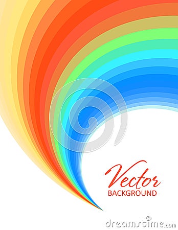 Color trail. Template with multicolored swirl on white. Iridescent vector graphics Vector Illustration