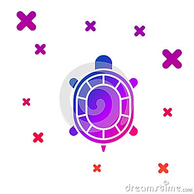 Color Turtle icon isolated on white background. Gradient random dynamic shapes. Vector Vector Illustration