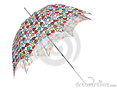 Color umbrella with heart Stock Photo