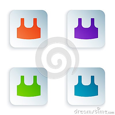 Color Undershirt icon isolated on white background. Set colorful icons in square buttons. Vector Vector Illustration