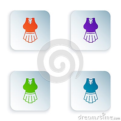 Color Undershirt icon isolated on white background. Set colorful icons in square buttons. Vector Vector Illustration