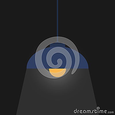 Color vector pattern, lampshade with light bulb illuminates the dark space, flat design Vector Illustration