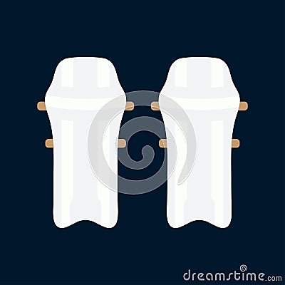 Color vector icon british cricket defense knee pads. Sport equipment success symbol. Leg protection athletic competition Vector Illustration