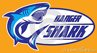 Color vector illustration of a toothy shark Vector Illustration