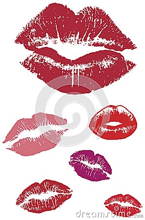 Color vector kiss lips Vector Illustration