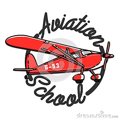 Color vintage Aviation emblem Vector Illustration