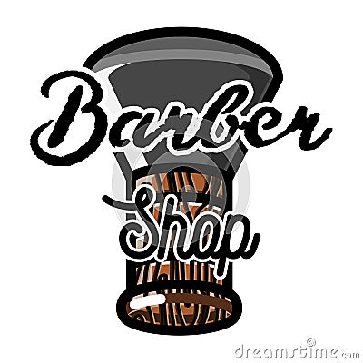 Color vintage barber shop emblem Vector Illustration