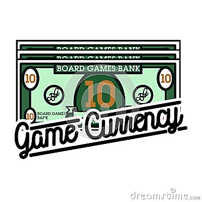 Color vintage board games emblem Vector Illustration