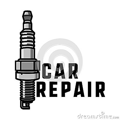 Color vintage car repair emblem Vector Illustration