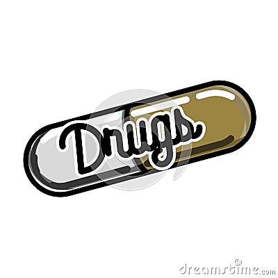 Color vintage drugs emblem Vector Illustration