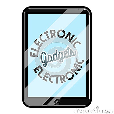 Color vintage electronic gadgets emblem Vector Illustration