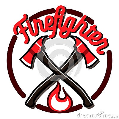 Color vintage fireman emblems Vector Illustration