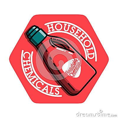 Color vintage household chemicals emblem Vector Illustration