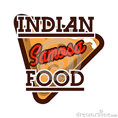 Color vintage indian food emblem Vector Illustration