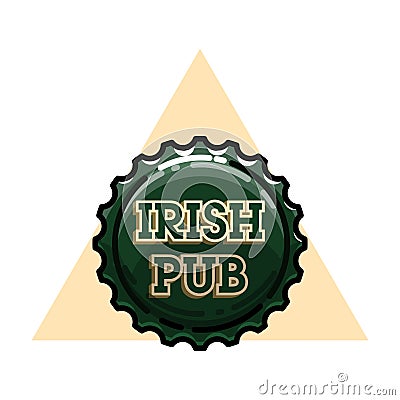 Color vintage irish pub emblem Vector Illustration