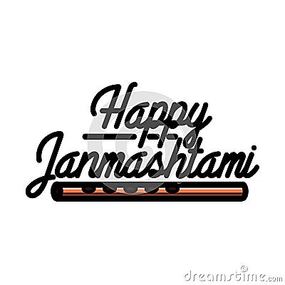 Color vintage janmashtami emblem Vector Illustration