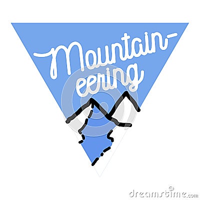 Color vintage mountaineering emblem Vector Illustration