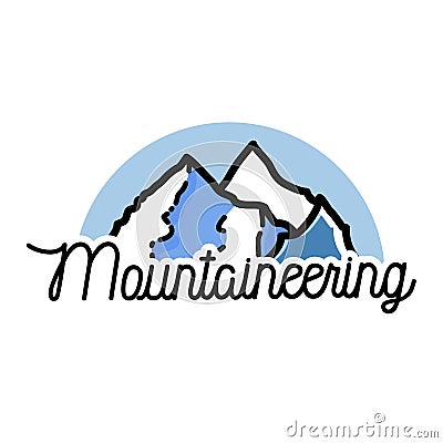 Color vintage mountaineering emblem Vector Illustration