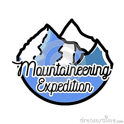 Color vintage mountaineering emblem Vector Illustration