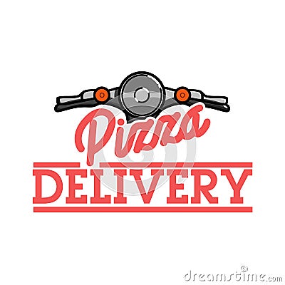 Color vintage pizza delivery emblem Vector Illustration