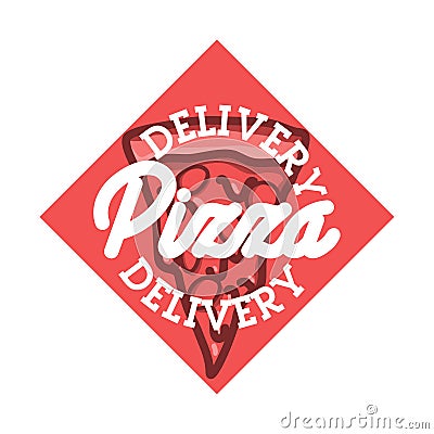 Color vintage pizza delivery emblem Vector Illustration