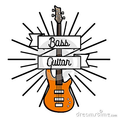 Color vintage rock emblem Vector Illustration